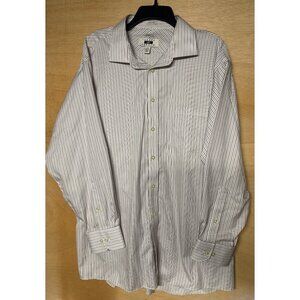 Joseph Abboud Men’s 18 32/33 No Iron Striped Dress Shirt Office Preppy Classic